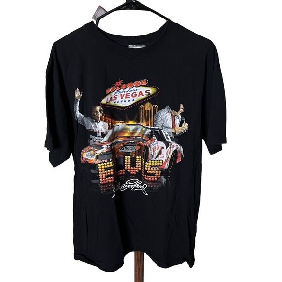 VTG NASCAR Dale Earnhardt Elvis Presley Las Vegas T Shirt Large - Picture 1 of 6